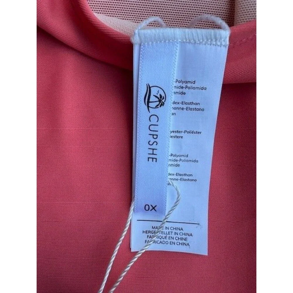 Cupshe Tempest Shirred Cutout Tie Back One Piece Swimsuit Bathing Suit Plus 0X‎